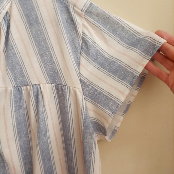 EDEN & OLIVIA Striped Button Down Short Sleeve Top - Picture 5 of 9